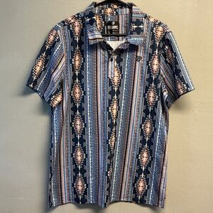 Rock &Roll denim Spooner Blue and Pink Geometric Shirt 0202